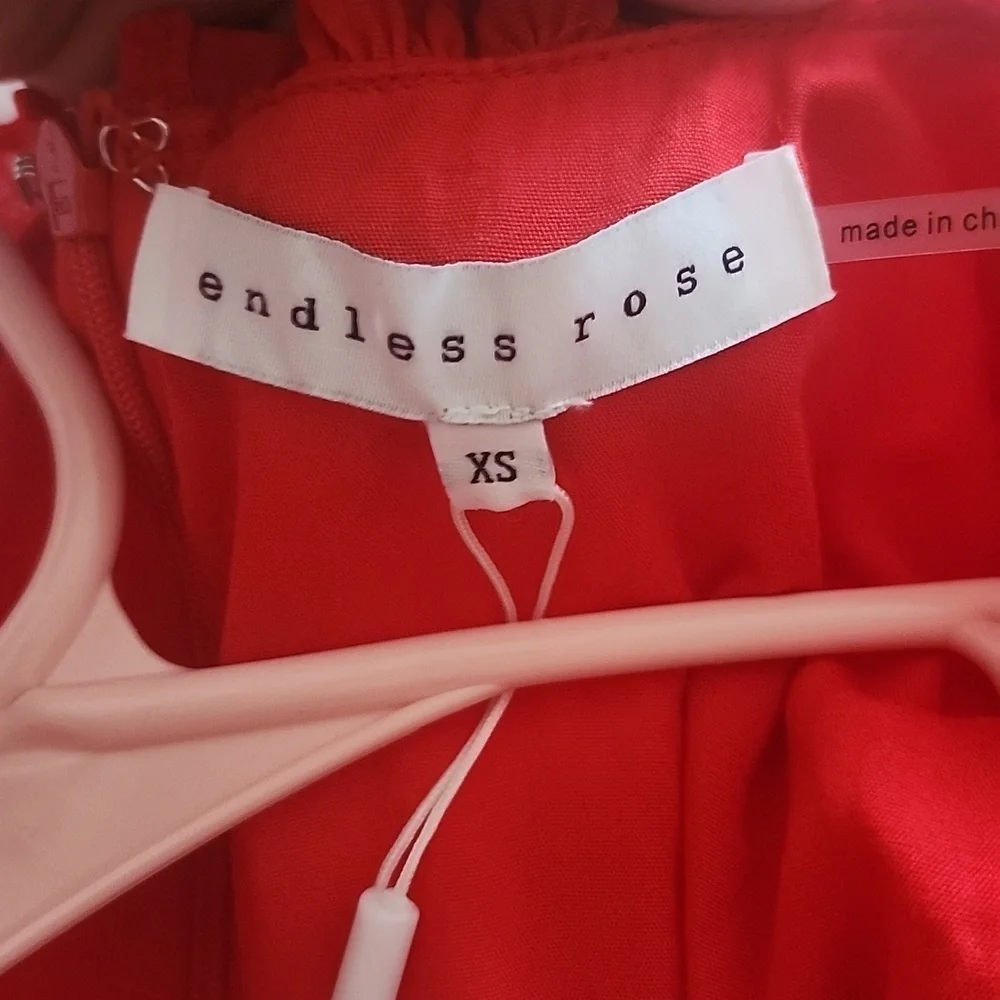 NWT Endless Rose | Finnegan Ruffle Sleeve Red Mini Dress Size XSmall